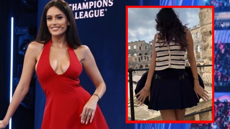 Spor spiker Eva Murati rüzgarın azizliğine uğradı! Eteği havalandı